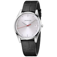 Reloj Calvin Klein Time K4N211C6 Suizo Fecha Cristal de Zafiro Cuero y Dial Negro
